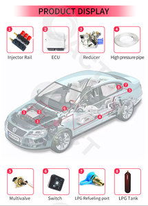 CNG/LPG Autogas komplettes Kit für sequentielle Einspritz systeme 4/6/8 Zylinder mit zwei Kraftstoffen
