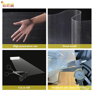 Filme transparente flexível levou tela P20 para janelas de vidro levou filme auto-adesivo display transparente levou tela
