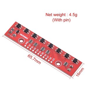 Módulo de Sensor de seguimiento IR de 8 canales, 3,3 V-5V, seguidor de línea, Sensor de detección infrarroja, 8Bit PCB, Detector DIY para coche inteligente - Product Image 3