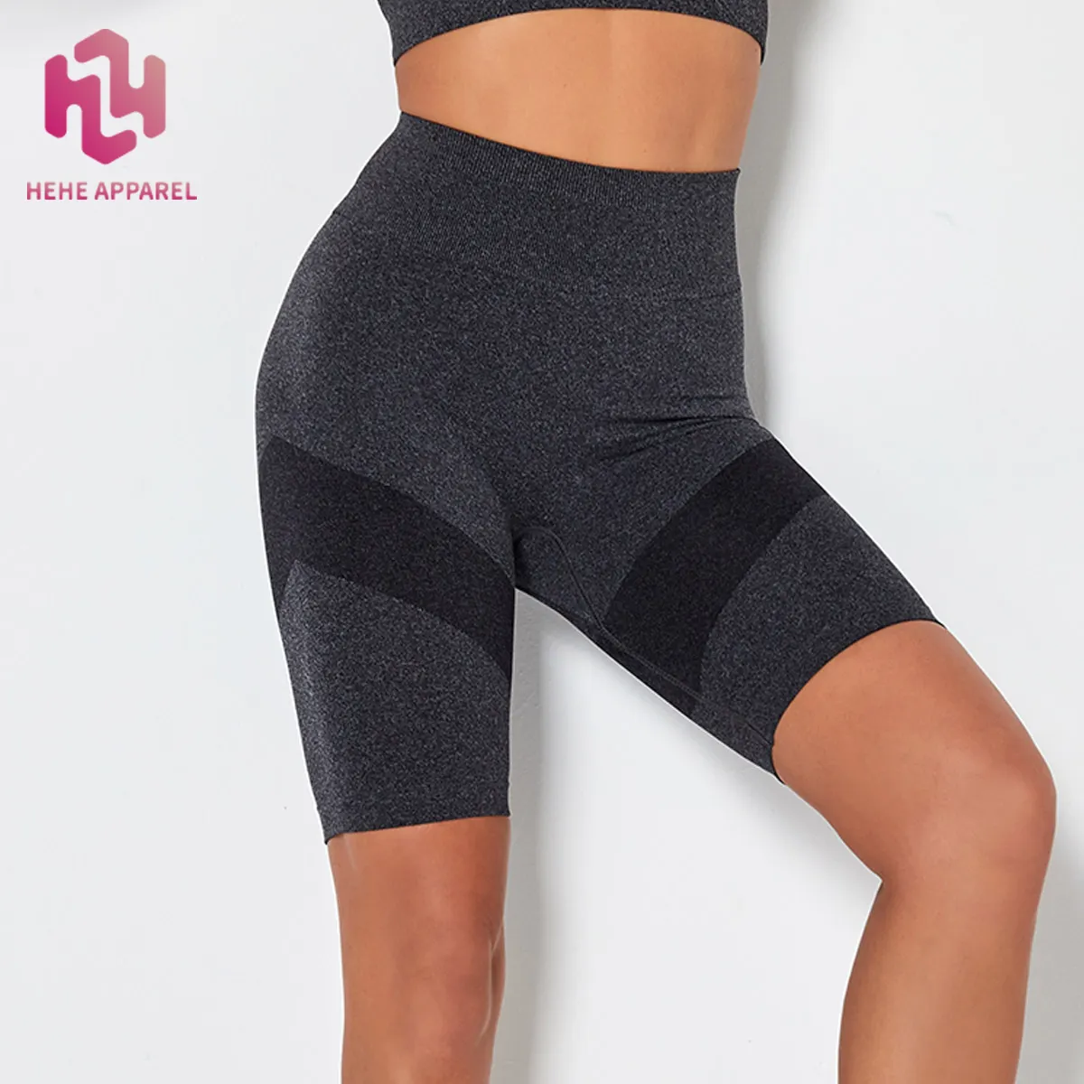 Pantalones cortos deportivos con Logo personalizado, mallas deportivas sin costuras de punto, para Yoga, para correr y Fitness