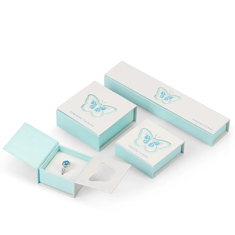 Caja de cartón plegable para regalo y embalaje, de fábrica, con decoración de mariposas, de papel