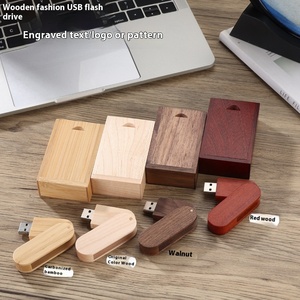 批发厂家直销供应可定制Logo图案USB 3.0闪存驱动器木制旋转接口展览礼品 - Product Image 1