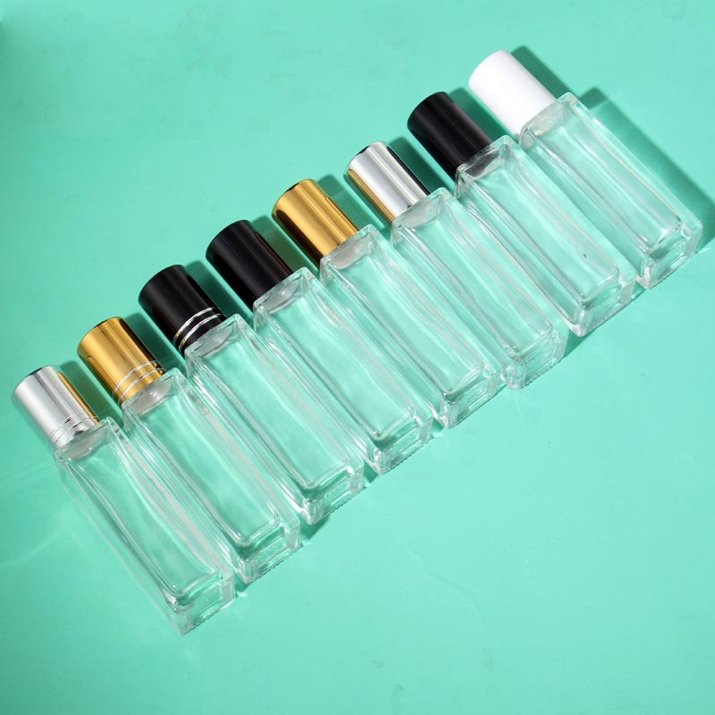 Cuerpo de botella cuadrado transparente de 10 ml, corte corto.