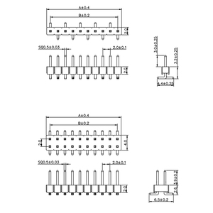 Pin <strong>Header</strong> 2.0 Pitch 1Pin to 40 Pin <strong>SMT</strong> Single Row and Double Rows Right Angle DIP Connectors Factory Customized - Product Image 4