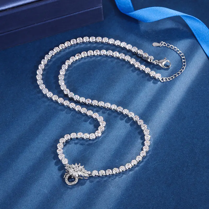 Alta calidad rodio plateado Drop-Shipping gratis personalizado nombre collar 5A Zirconia joyería cadenas para mujeres