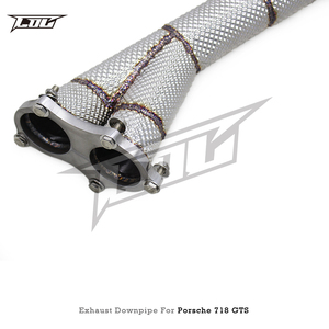 Factory Free Flow Downpipe for Porsche 718 Cayman GTS 4.0L 2024 Sport Car Exhaust Downpipe <strong>Header</strong> with Heat Shield Exhaust