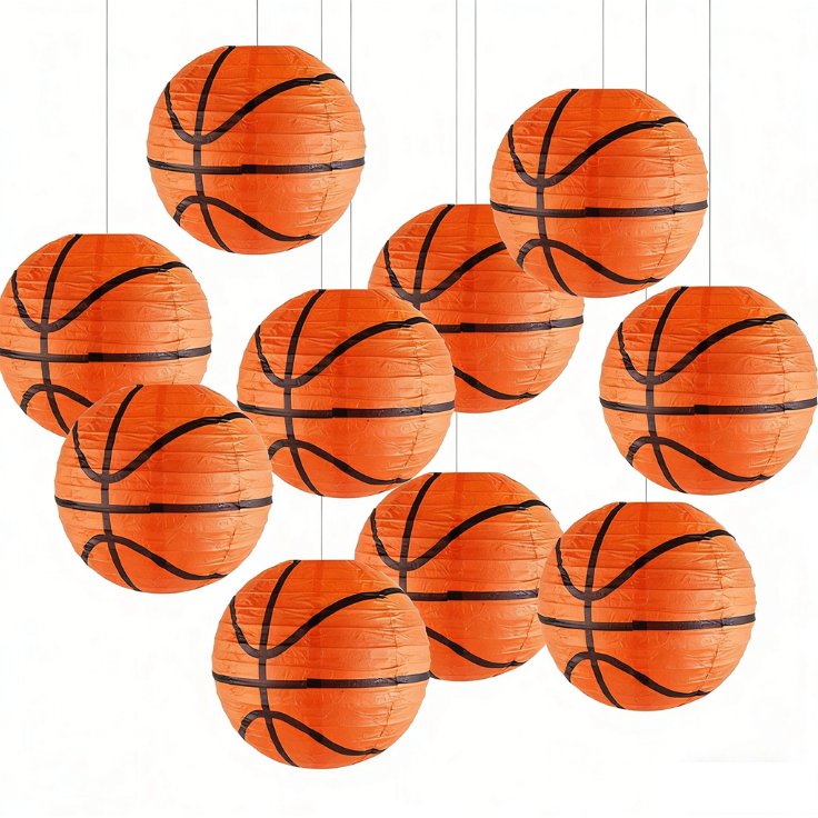 10 ballons de basket orange