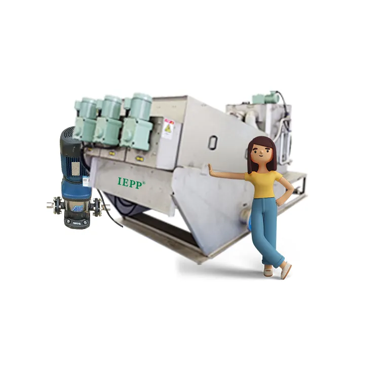 IEPP, precio de fabricante de fábrica, prensa de tornillo de disco múltiple industrial, WWTP STP deshidratador de lodos, máquina de deshidratación de lodo DAF