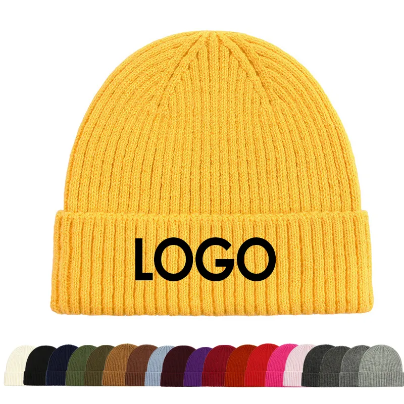 Chapéus de malha com logotipo personalizado, venda no atacado, gorro quente com logotipo personalizado, bordado, crochê, chapéu de inverno para homens