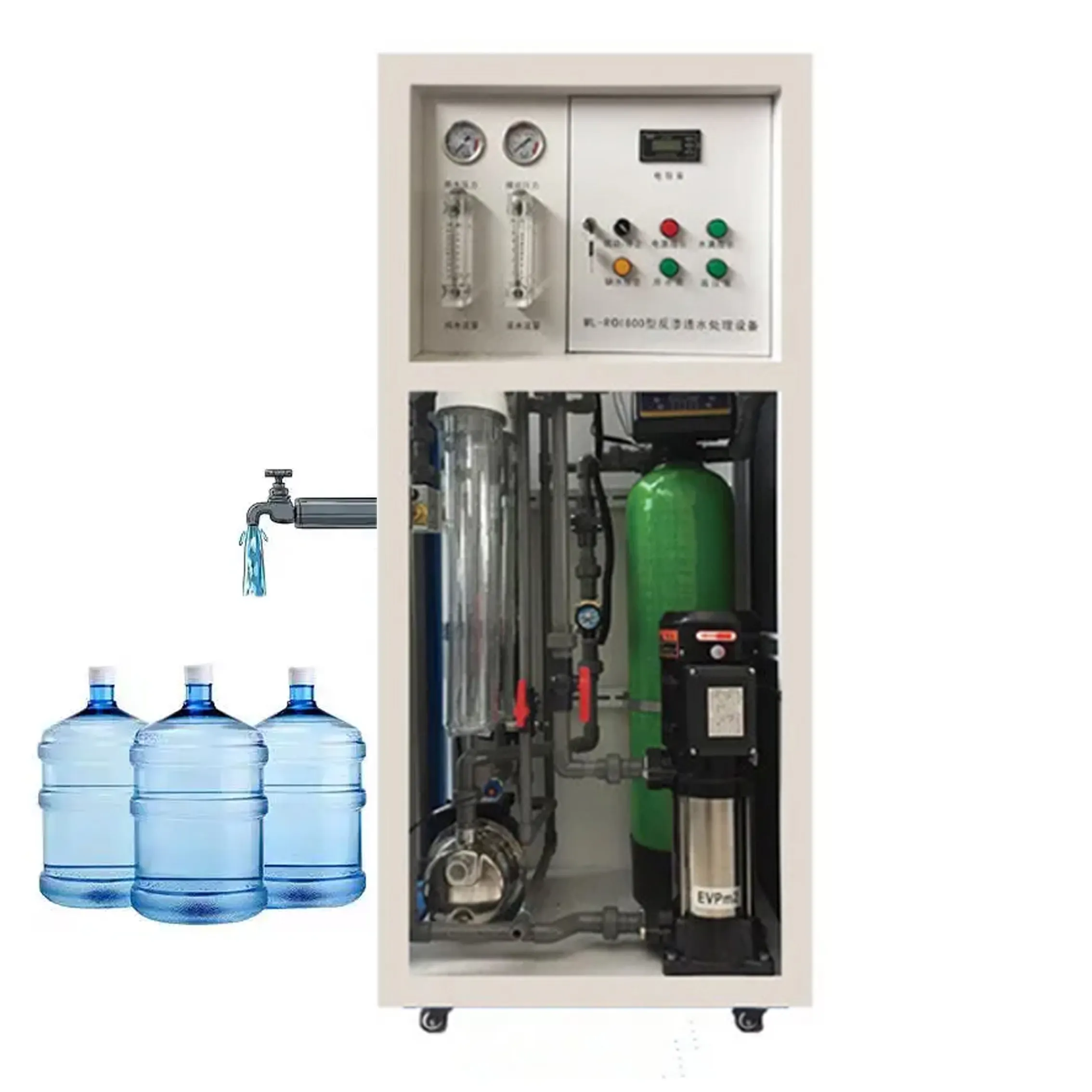 Purificador de agua comercial ósmosis inversa 250LPH 500LPH maquinaria de tratamiento de agua industrial sistema osmoseur RO