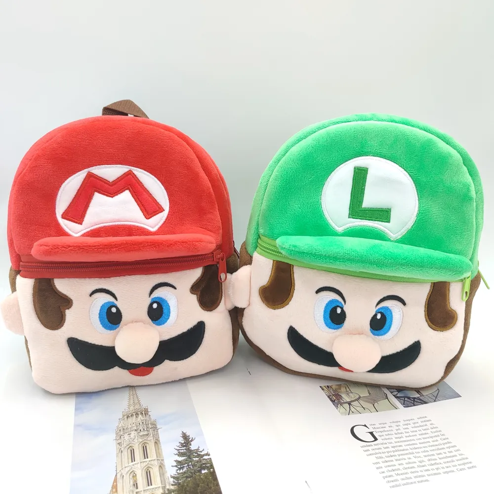 HL vendita calda grande capacità Mario Bros personaggio borsa di peluche Mario figura zaino Super Mario zaino
