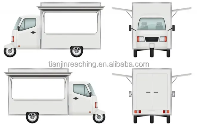 Camión de comida de tres ruedas de Tianjin que llega con camión de comida con material de trigo para uso doméstico y hotelero