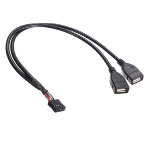 High Quality MotherBoard 9Pin Turns USB2.<strong>0</strong> Two Extension Line Main Board Female <strong>Header</strong> to Dual <strong>USB</strong> <strong>2</strong>.<strong>0</strong> Female Adapter Cable - Product Image 1