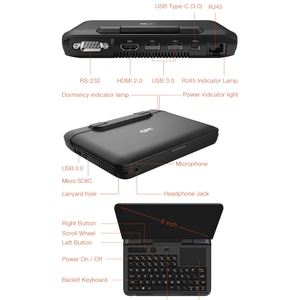 Yeni Mini Pc dizüstü Win 10 dizüstü 8GB RAM 256GB ROM Quad Core 6.0 inç ekran dizüstü bilgisayar son - Product Image 3