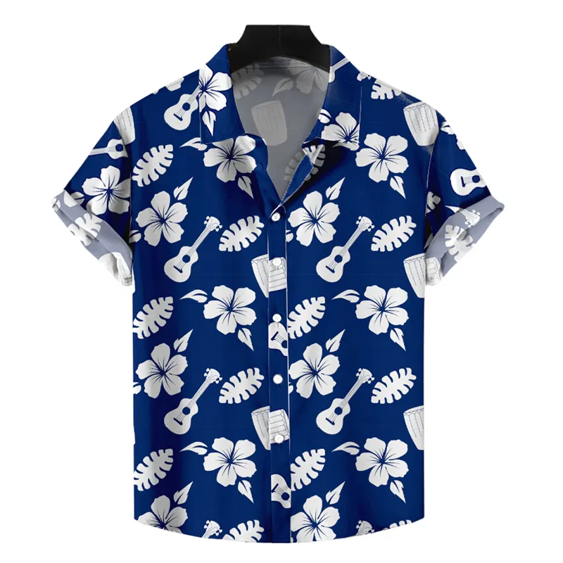 Camisa hawaiana de algodón y seda con logotipo personalizado para hombre, camisas informales transpirables de manga corta