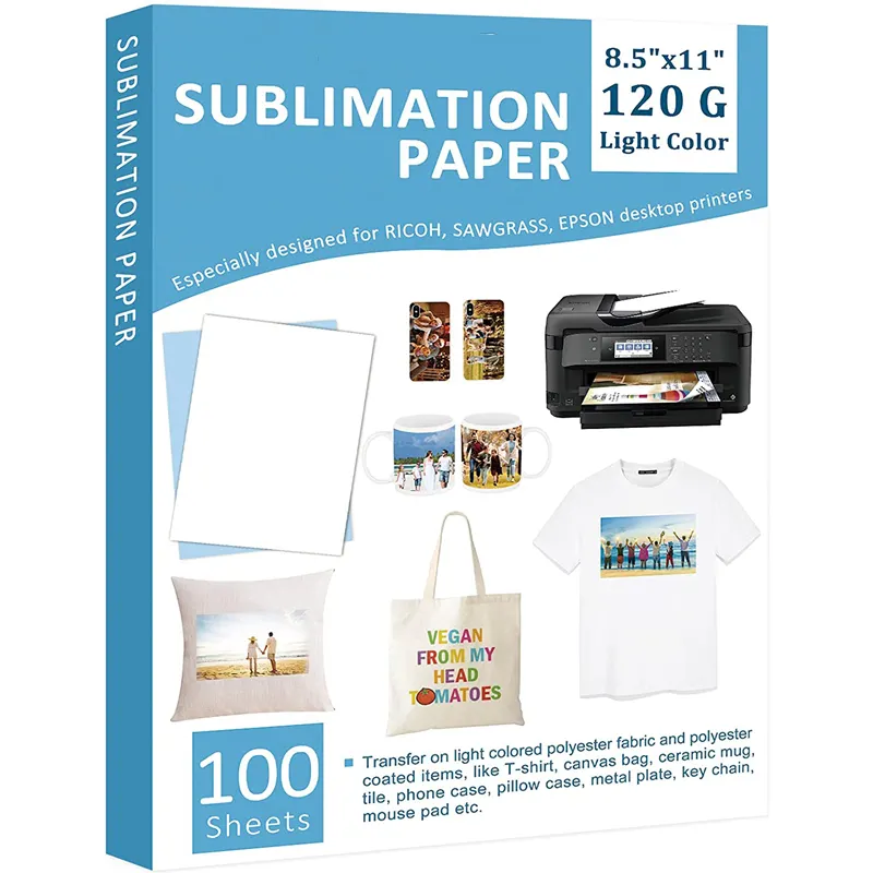 Papel de transferencia por sublimación A3 A4 35-140gsm, inyección de tinta prémium para diseño de camiseta personalizada