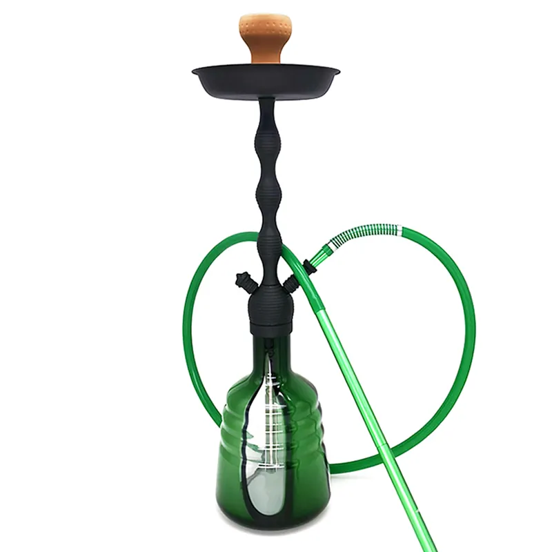 LOMINT 65cm siyah yeşil çinko alaşımı büyük nargile nargile Chicha Narguile cam sigara su borusu SH-819