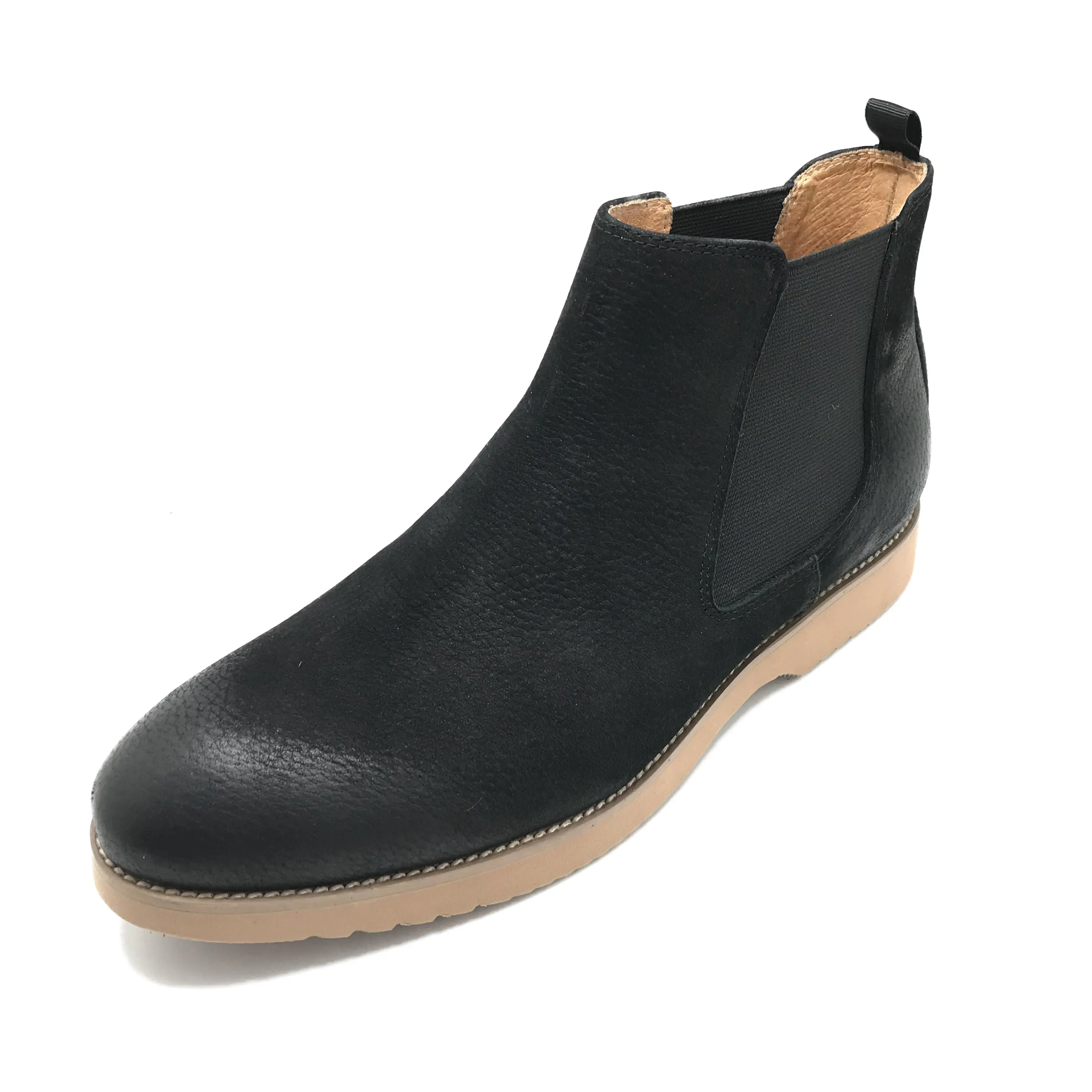 NEW chelsea bota de couro costura a mão de conforto macio italiano do vintage botas de couro genuíno para homens