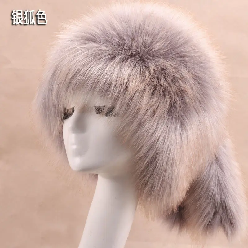 2023 Top Venda Inverno Grosso Chapéu De Pele Animal Capuz Faux Fur Homens Mulheres Chapéu Animal Chapéu De Pele Longa Para A Rússia