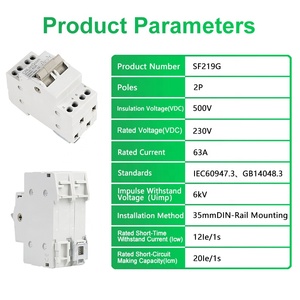 CNLonQcom 2P 63A çift güç manuel Transfer anahtarı 230V kilitleme izolasyon anahtarı MTS devre kesici - Product Image 3