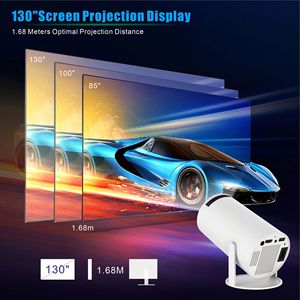 2025 yeni fabrika HY300 akıllı projektör 4k sinema oyunu Mini taşınabilir ev ışık cep projektörü moda