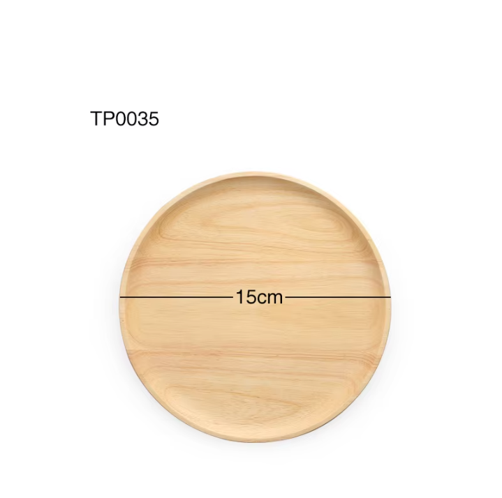 Plato redondo de madera maciza 15*2cm