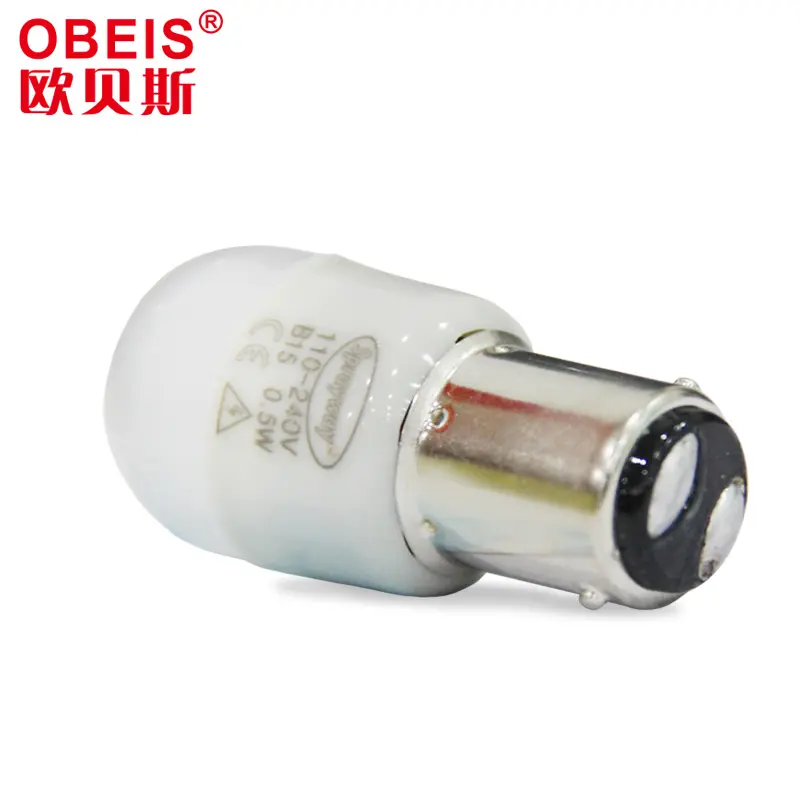 110V 220V B15 BA15D 0,5 W blanco mini bombilla de luz LED para coche y máquina de coser