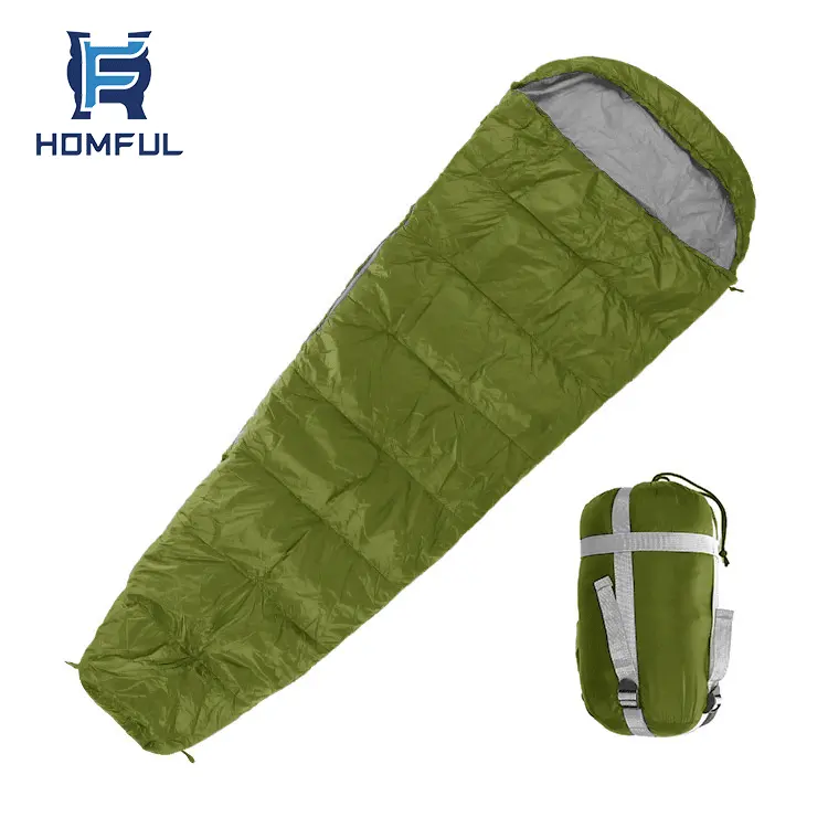 HOMFUL Ultra Light Camping Road Trip Custom Mummy Bag Nylon Lightweight Summer Sleeping Bag