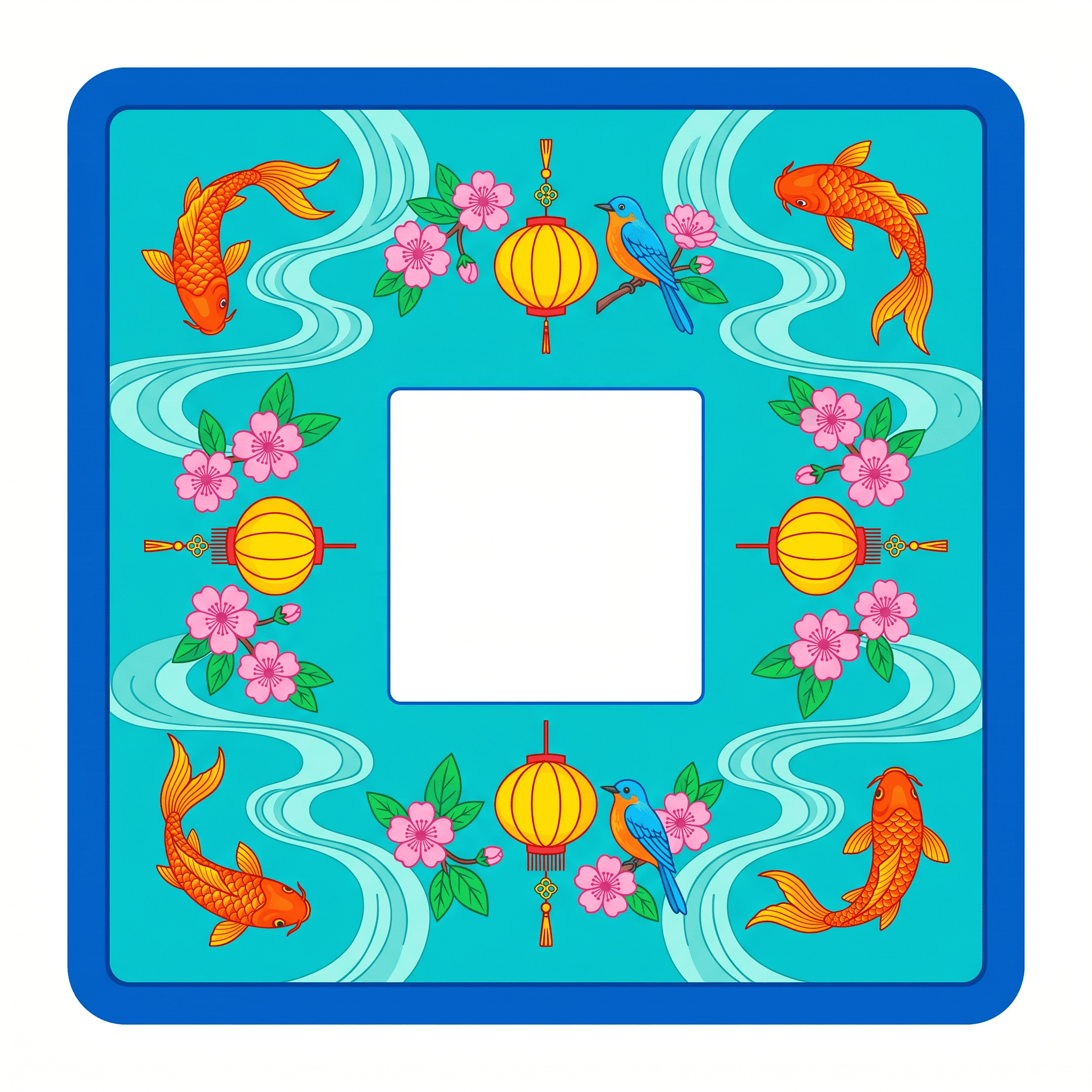 Koi lotus cyan