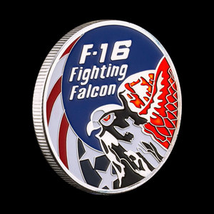 ארצות הברית כוח מזכרת מטבע מזכרת F-16 נלחם מטבע מזהב מטבע אתגר מצופה זהב