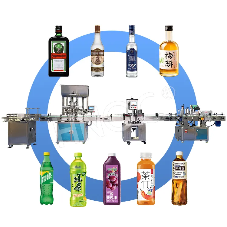 ماكينة أوتوماتيكية لتغليف وإغلاق زجاجات السوائل والعصائر والمياه النقية بـ 4 فوهات بسعر مخفض للبيع بالجملة من شركة HNOC في الصين
