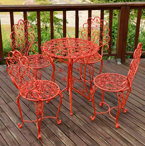 One table and four chairs (plum blossom orange)