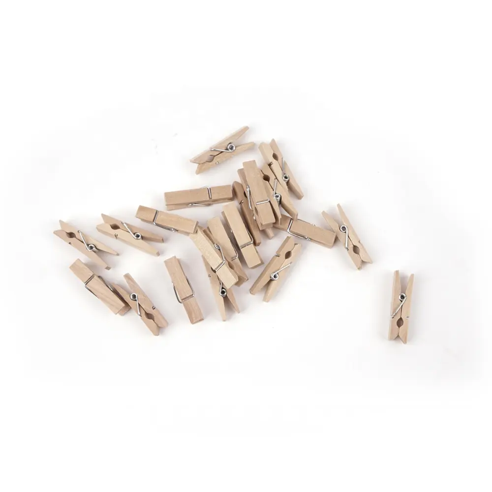 Best Selling Natural Mini Wooden Clips Wooden Clothes Pins Wooden Photo Clips