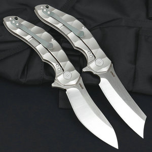 Premium <strong>Knife</strong> Titanium Handle CNC Machining Folding <strong>Blade</strong> CPM-D2Steel High Hardness 60HRC Outdoor Portable Pocket Tactical <strong>Knife</strong>