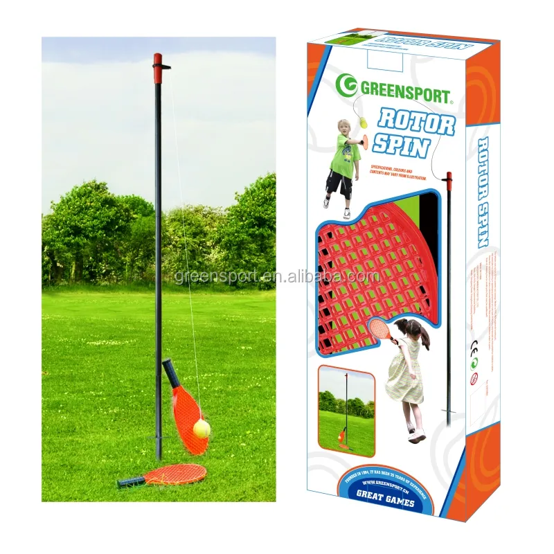 Equipo de tenis de columpio con una cuerda, dos raquetas de plástico, swingball para entrenamiento de tenis al aire libre