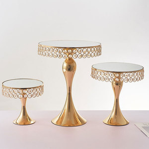 Cristal sobremesa mesa <span class=keywords><strong>display</strong></span> bolo stand casamento decoração sobremesa pastelaria bandeja rotativa bolo stand