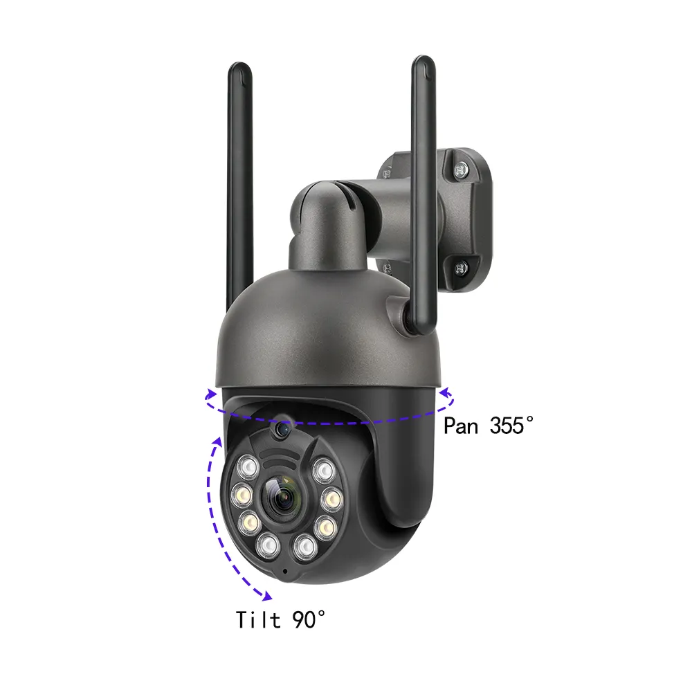 3MP ไร้สายกล้องรักษาความปลอดภัยเสียง Wifi P2P IP กล้องวงจรปิด IR กลางแจ้งกันน้ำ PTZ กล้องการ์ด SD