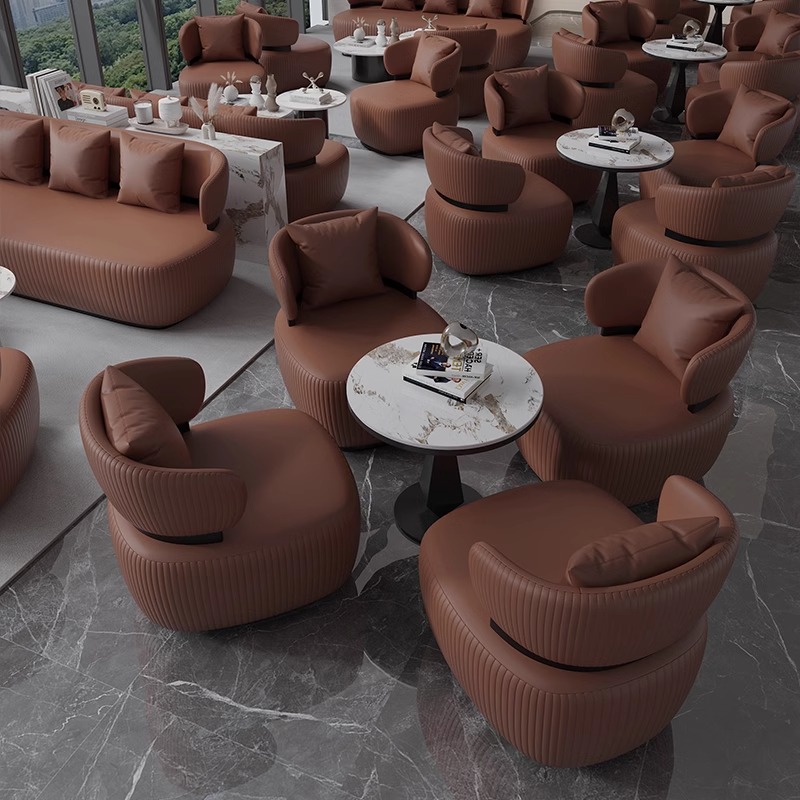 1 table ronde, 4 canapés simples, couleurs disponibles