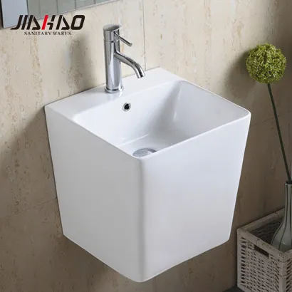 JIAHAO lavabo rettangolare di forma rettangolare di lusso prezzo lavabo sospeso in ceramica per bagno