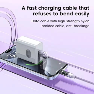 2024 ใหม่โปร่งใสไฟ LED ตัวบ่งชี้ USB ประเภทข้อมูล C Super Fast สายชาร์จอลูมิเนียมสําหรับ Huawei Android โทรศัพท์สมาร์ท - Product Image 3