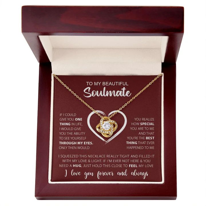 Gold Necklace + Card LED Gift Box