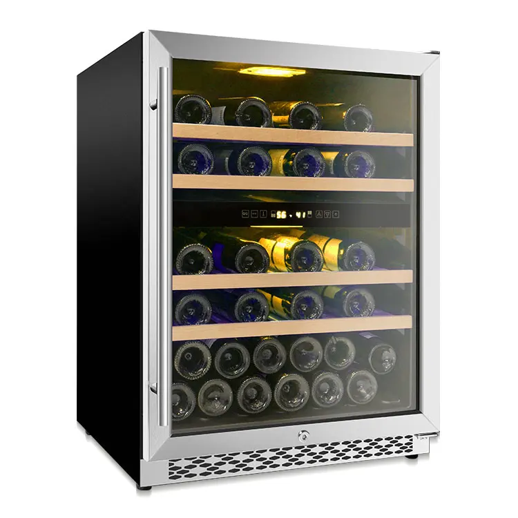 Refrigerador de fio, venda quente com moldura de aço inoxidável porta frontal de vidro vinho e bebida mini geladeira