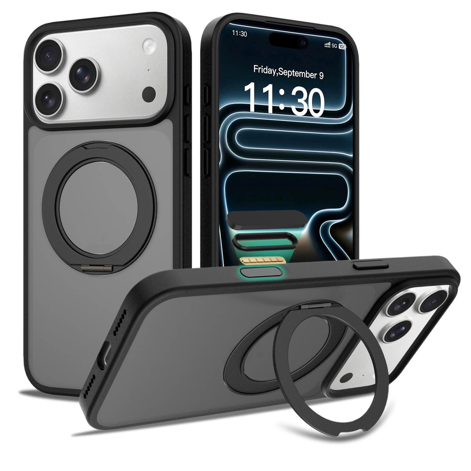 Bouton appareil photo noir