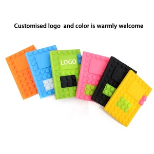 Cuaderno con diseño de bloques coloridos personalizados, tamaño A6, diario de silicona, papelería, con 100 hojas de páginas internas - Product Image 4