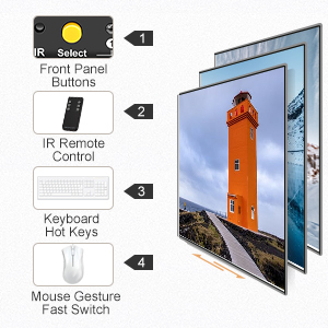 Mart-conmutador 4K con soporte de control remoto por infrarrojos, conmutador de detección de entrada de 4 puertos