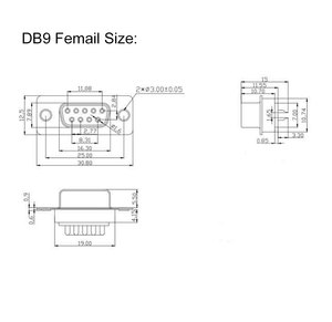 ขั้วต่อพอร์ตอนุกรมแบบ DB9ชนิด D-Sub ตัวเชื่อมต่อ RS232 COM ซ็อกเก็ต9Pin อะแดปเตอร์9P สำหรับ PCB - Product Image 6