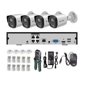 Sistema di telecamere di sicurezza videosorveglianza a 4 canali da 35mp con rilevamento del movimento umano 2K visione notturna grandangolare POE NVR Kit - Product Image 1