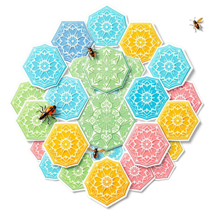 Nhãn dán GURU cầu vồng lăng trụ cửa sổ bám không dính chống va chạm Chim dán trang trí an toàn với hình lục giác và ong - Product Image 1