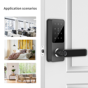 Intelligente neue mobile Fernbedienung WIFI Finger abdruck Türschloss Notfall Passwort Zeiter fassung App Kompatibles Glastür schloss - Product Image 4