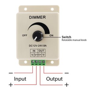 Выключатели со светодиодным индикатором DC 12V 24V 8A Регулируемая Яркость Диммер контроллер для лампы накаливания Газа Драйвер один цвет светодиодные ленты света - Product Image 5